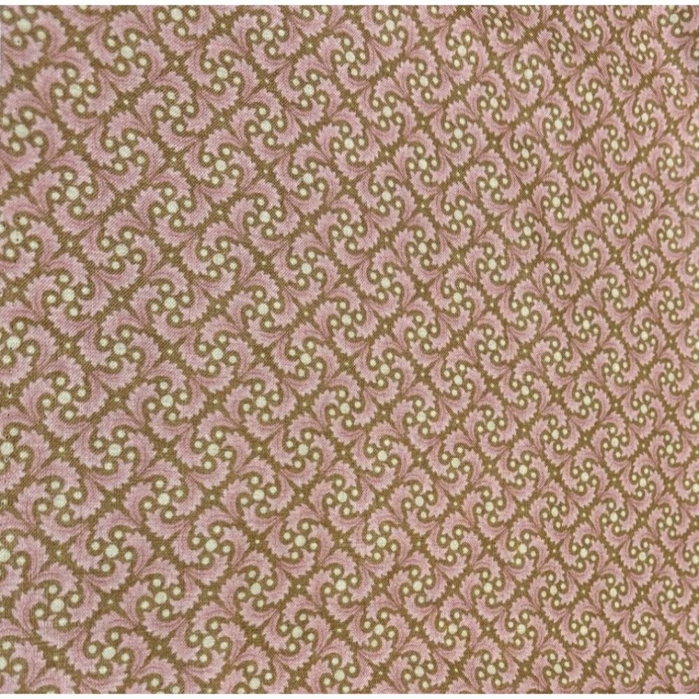 Pink & Brown Swirl Pattern Cotton Fabric 8" x 44" for Sewing & Crafts by Moda